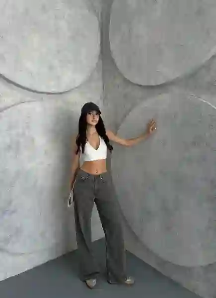 Resim Wide Leg Jeans Pantolon