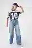 Resim Yuksek Bel Wide Leg Jean