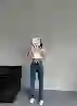 Resim Mavi Ön Cep Detaylı Wide Leg Jean