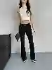 Resim Siyah Flare Denim Jeans