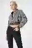 Resim Crop Oversize Lastikli Denim Bomber Ceket