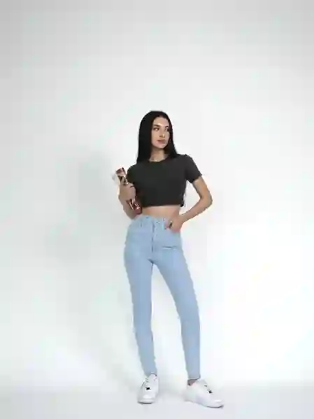 Resim Super Skinny Jegging Fit Yüksek Bel Jean Pantolon