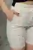 Resim Krem Taşlı Slım Fit Dar Kesim Şort