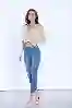 Resim Yüksek Bel Cepsiz Skinny Pantolon