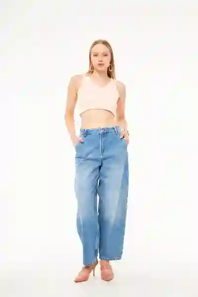 Resim Yan Cep Detaylı Denim Pantolon