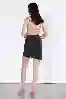 Resim Yüksek Bel Lazer Detay Mini Kot Etek
