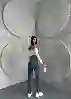 Resim Yüksek Bel Mom Paça Kesik  Jeans