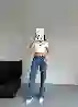 Resim Mavi Ön Cep Detaylı Wide Leg Jean