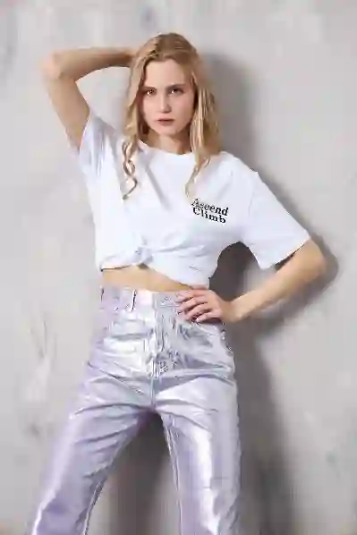 Resim Straight Kalıp Varak Jeans