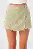Resim Açık Haki Kruvaze Mini Denim Şort Etek