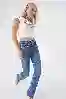 Resim Kemer Detayli Yuksek Bel Mom Jean