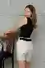 Resim Krem Slım Fit Dar Kesim Şort