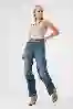 Resim Yuksek Bel Straight Jean