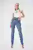 Resim Kemer Detayli Yuksek Bel Mom Jean