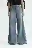 Resim Wide Leg Denim Jean Pantolon