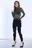 Resim Yüksek Bel Arkadan Cepli Skinny Jeans Pantolon