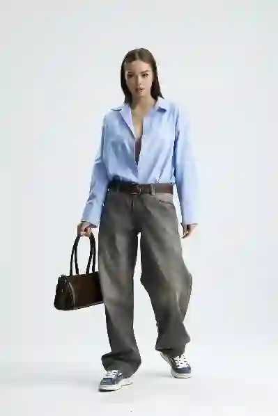 Resim Straight Düz Denim Pantolon