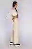 Resim Bej Normal Bel Wide Leg Kargo Pantolon